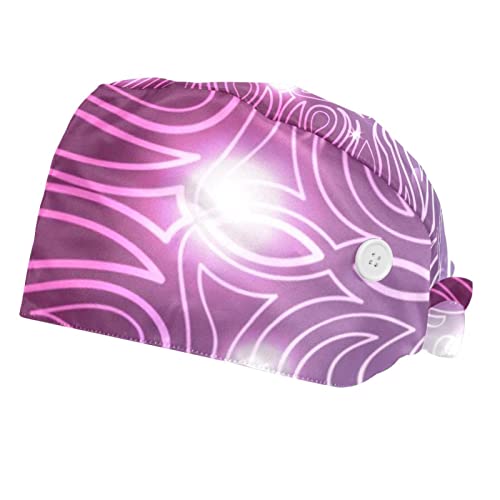Chapeaux de Travail Motif Violet Casquette pour Hommes Femmes Couvre-Chef Unisexe 2 Pcs