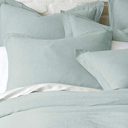Levtex Home - 100% French Flax Linen - Standard Sham - French Flax Washed Linen - Spa - Sham Size (26 x 20in.)