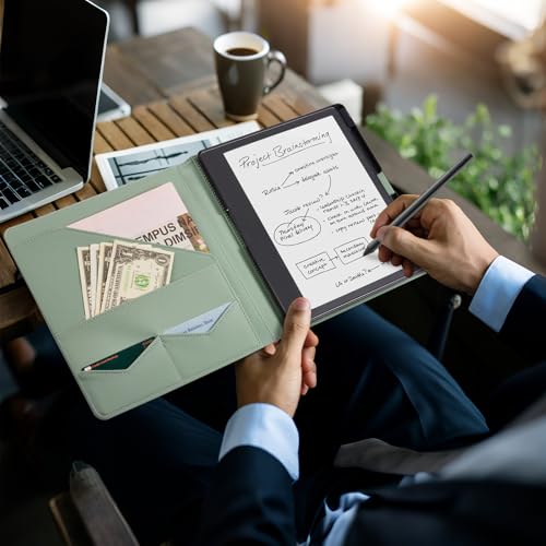 Image of CoBak Premium PU Leather Case for Kindle Scribe 10.2 inch, TouchPad D10, Boox Note Air 3, Folio Cover with Pen Holder, Auto Sleep /Wake, Card Slots & File Folders for Business, Not for Remarkable