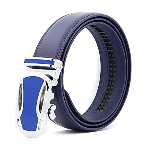 Automatic Buckle Belt Men Cow Leather Male Strap Alloy Buckle (Color : A Size : 110cm) (A 120cm)
