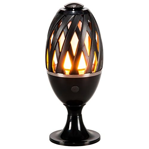 LED-Highlights Deko Lampe Feuer Fackel Garten Leuchte 10 x 24 cm Akku kabellos Flammeneffekt Stimmungslicht Tischlampe Rund Innen Aussen Wasserdicht