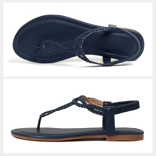 Image of zeetoo Women's Flat Sandals Summer T-StrapThong Bohemian Casual Comfortable Dressy Sandals for Women