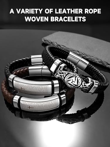 Pulsera de Cuero Trenzado Vikinga para Hombre miniatura 6