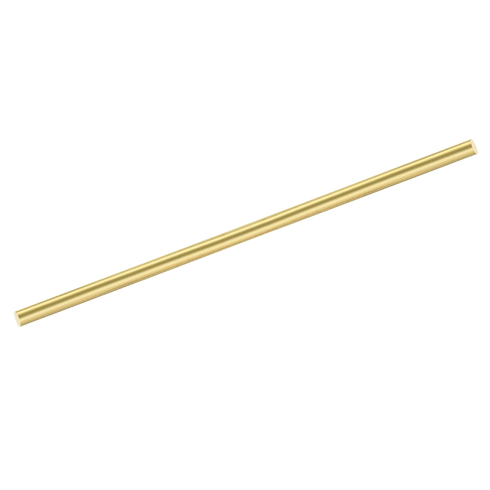 sourcing map 1pcs Brass Rods (6mm)1/4 Inch x (200mm)8 Inch Brass Solid Round Stock Lathe Bar for Knife Handles Pin DIY Craft Model Plane