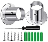 【Einfach zu installieren】Rohr flansch montageteile sind im Lieferumfang enthalten, um die Füße innerhalb von Minuten zu installieren. Das Paket wird mit 2 runden Steckdosen, 1 Schraubendreher, 16 Befestigungsschrauben und 2 verstellbaren Schrauben geliefert, damit die Steckdosen fest an der Wand oder der Holzoberfläche festhalten. Die runden Buchsen ermöglichen eine einfache Installation oder ein schnelles Entfernen der Stange