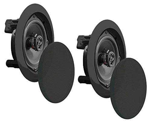 Pyle Enceintes Encastrables Plafond et Mur 20 cm 250 W – Haut-Parleurs 2 Voies Muraux avec Tweeter Directionnel, Woofer Graves et Installation Flush pour...