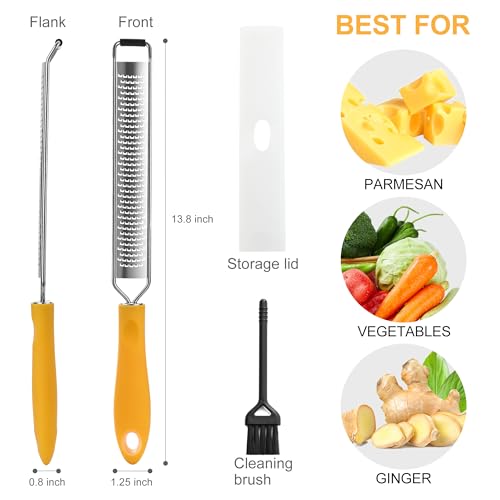 Lemon-Zester-Heavy-Duty-Cheese-Grater-Vegetable-Grater--Parmesan-Cheese-Lemon-Garlic-Nutmeg-Chocolate-Fruits-Vegetables-Ginger-Grater-Cheese-Shredder-Stainless-Steel-Grater