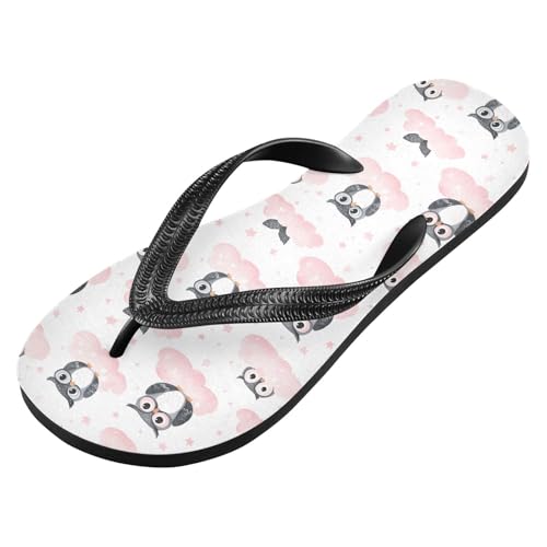 Owl Cloud Flip Flop Sandal for Women Men, Casual Beach Slippers Indoor Outdoor XS2