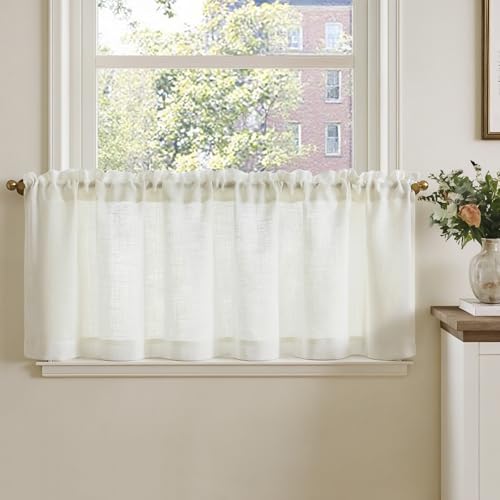TOPICK Bistrogardine für Wohnzimmer 1er Set H40xB140 cm...
