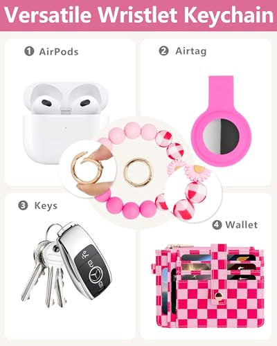 Image of Wristlet Wallet for Women, Keychain Wallet with AirTag Holder