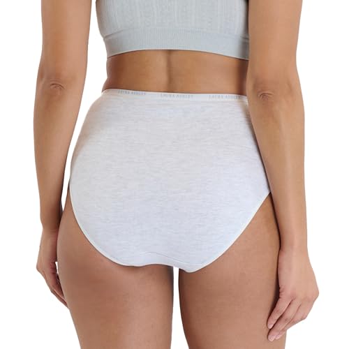 Image of Laura Ashley Women's Cotton Brief Underwear Set, High-Waisted Panties for Women, 5-Pack
