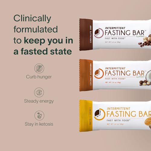 Prolon Fasting Bars | 5g Protein, 7g Fiber | Keto-Friendly, Gluten-Free, Dairy-Free, Plant-Based | Nutrition for Intermittent Fasting | Variety Pack | Nuts & Honey, Chocolate Chip, Coconut Macadamia (12 Count)