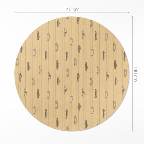 Tapis vinyle ø140 cm maison deco salon résistant à la rayure de sol - 4