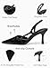 Coutgo Womens Slingback Kitten Heels Closed Pointed Toe Pumps D'Orsay Wedding Party Dress Shoes, Black, Size 8