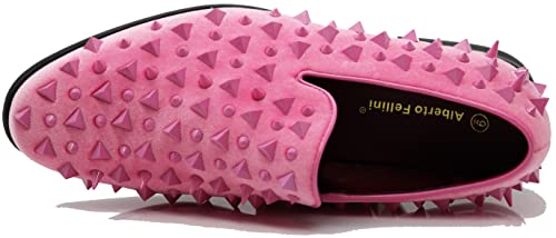 Image of SPK16 Men's Vintage Spike Dress Loafers Slip On Fashion Shoes Classic Tuxedo Dress Shoes