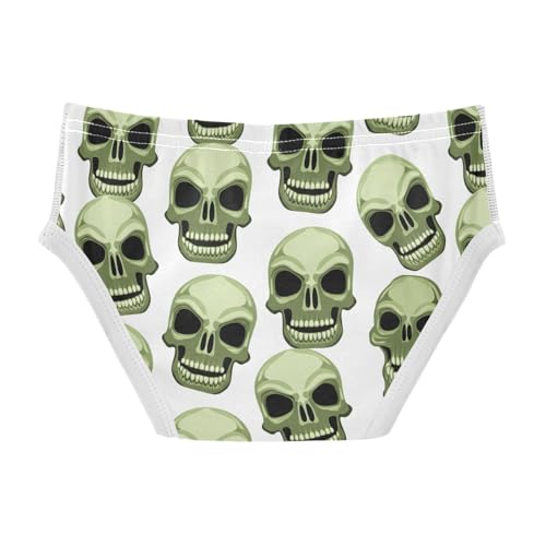 CHIFIGNO Funny Skulls Green Boys Briefs Cotton Boy Underwear Soft Printed Brief Underwear2