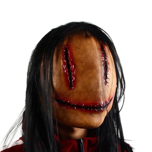 Lalieffacely Máscara de diablo de terror para Halloween Cosplay (marrón)