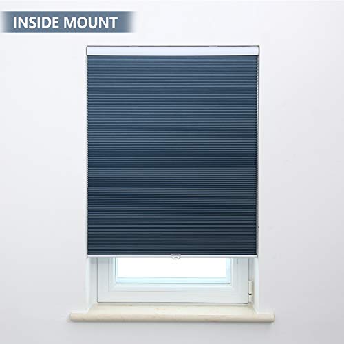 Blackout Cellular Shades Cordless Honeycomb Blinds For Windows Inside & Outside Mount 31" W X 64" H, Ocean Blue(Blackout) #TOP6