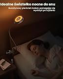 Glocusent Clip On Light, 72 LED lampa biurkowa z 3 kolorami i 5 poziomami jasności, elastyczna lampa z klipsem z bursztynowym światłem nocnym, timer 30/60 min, pielęgnacja oczu, do łóżka/czytania