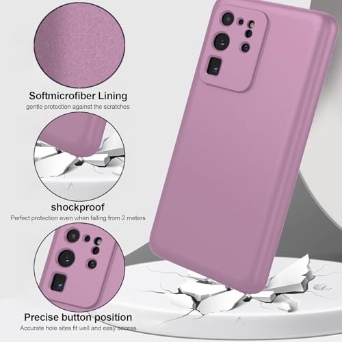 Image of DIZORO Samsung Galaxy S20 Ultra Case 6.9inch, Liquid Silicone Gel Rubber Shockproof Case Soft Microfiber Cloth Lining Cushion Compatible with Samsung S20 Ultra (Lilac)