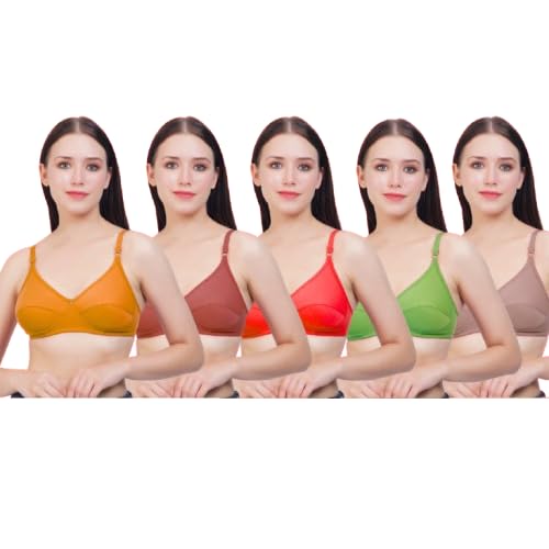 Women's Cotton Non-Padded Wire-Free Everyday Bra | Adjustable Straps | Full Coverage | Soft Breathable Comfort | Light Support-image-44