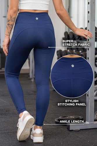 Image of JUNEBERRY Women's Solid Spandex Skinny Fit Activewear Legging | Stretchy, Lightweight & Comfortable for Gym Colors: Black, Navy, Light Grey, Sage, Cocoa, Wine, Mauve.