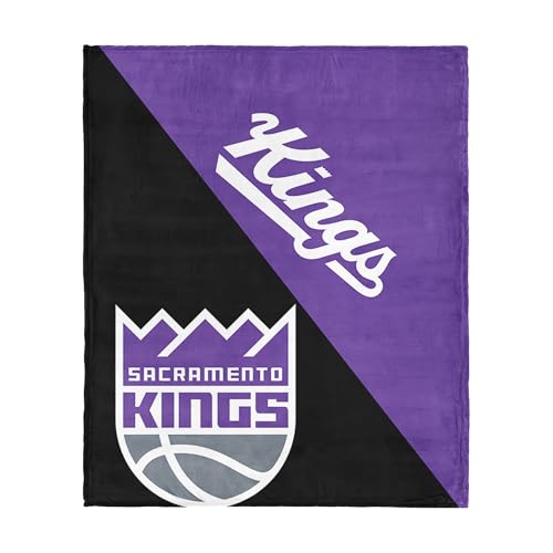 Northwest NBA Sacramento Kings Halftone Silk Touch Throw Blanket, Ultra Soft Plush Polyester, Lightweight Warm Decorative Fan Gift, 46 x 60 in
