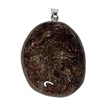 KRIO 1x Pietersit Scheibenstein Handschmeichler IOV250926 als Anhänger mit Sterlingsilberöse I Steinlänge 30-35mm (Pietersit 8)