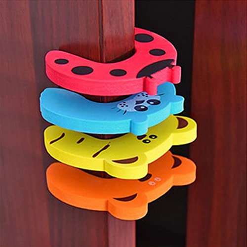 Image of KPNG 2 PCS Different Cartoon Animal Cushion Children Safety Foam Door Stopper Childproof Door Stoppers Curve Shaped Door Stopper (Random, 2)