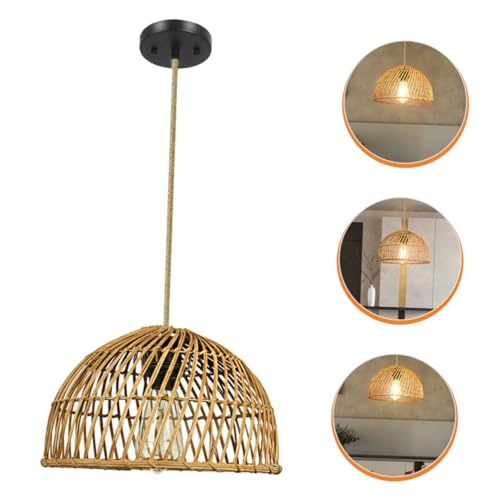 Lustre suspendu en rotin de qualité supérieure E26