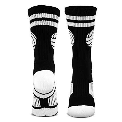 Chalktalksports Volleyball Woven Mid-Calf Socks | Classic Ball | Black & White #TOP1