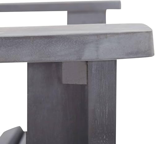 Miniatura 8 de Gray Solid Acacia Wood Adirondack Chair, Outdoor Patio Garden Lounge Seating, Weathered Finish, 37.8x27.2x35.0 in, Comfortable Lawn Chair for Deck