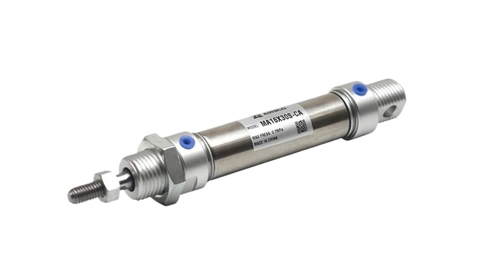 Jwseo Ma20x100s Pneumatic Stainless Air Cylinder Double Action Round Cylinders Ma20x50su Ma20x75sca Ma20x125scm 20X80(Ma20x100s)
