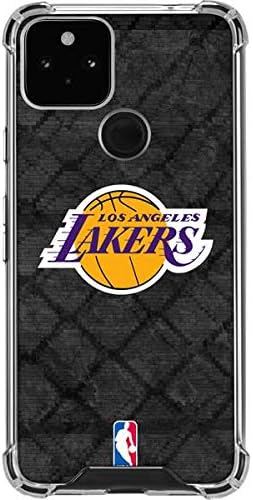 Skinit Clear Phone Case Compatible with Google Pixel 5 - Officially Licensed NBA Los Angeles Lakers Dark Rust Design