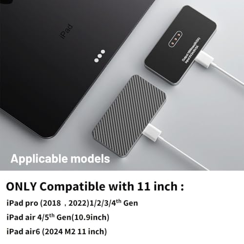 iPad Pro 11（第1/2nd/3rd/4th）＆iPad Air 11（M2/M3）＆iPad Air 10.9（4th/5th）用磁気ワイヤレス充電器、USB-Cコードケーブル付き18W高速充電スマートコネクター合金ワイヤレス充電パッド