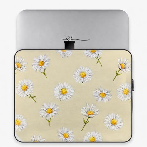 Funda para portátil con dibujo floral de margaritas 11.5 x 15 pulg miniatura 1