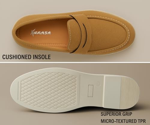 Image of Kraasa Men Premium Driftor 2.0 Block Heel Loafers for Mens, Causals| Lighweight Slip-On's | Soft Cushioned Insole | Super Flexible, Comfortable for Men