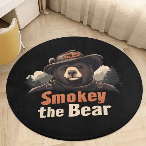 Alfombra Smokey The Bear de terciopelo suave texturizado 7