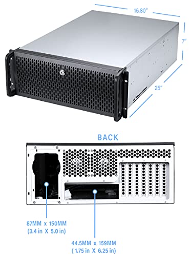 Image of Rosewill 4U Server Chassis Rackmount Case | 15 3.5 inch HDD Bays | E-ATX Compatible | 6 Front 120mm Fans, 2 Rear 80mm Fans | 2X USB 3.0 | Front Panel Lock and Key | Silver /Black - RSV-L4500U
