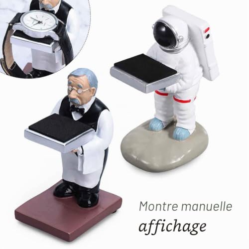 QOTSTEOS Support de Montre Astronaute en Résine - Présentoir à Bijoux, Organisateur Créatif de Montre-Bracelet pour Femme de Ménage – vue 3