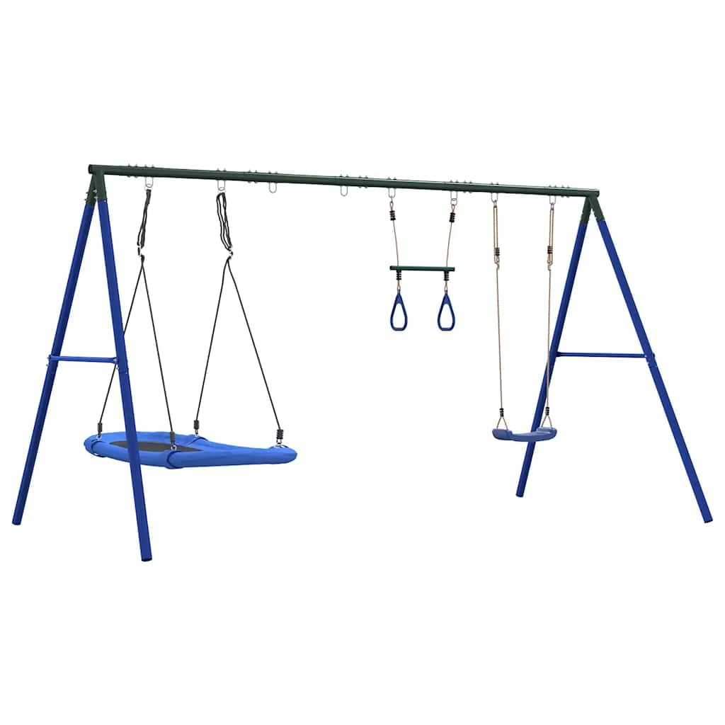 Set di altalena a forma di trapezio, in acciaio laccato, per giardino e parco giochi, con anelli da ginnastica e struttura da arrampicata, giocattolo da giardino per bambini dai 3 ai 10 anni