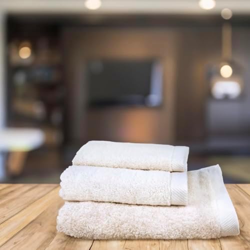 Exlusively Organic Bath Sheet Set with Three Sizes - 100% Organic Cotton Towels in Natural, GOTS-Certified