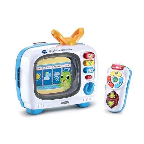 VTech - Magi TV des Découvertes - Télé Bébé Musicale avec Télécommande Bébé Jouet Interactif, Effets Lumineux - Jouet Parlant Bilingue FR/en - Cadeau Enfant...