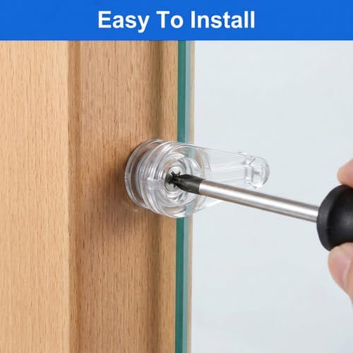 Yuanchu 80Pack Plastic Glass Retainer Clips, Cabinet Door Clips with Screws — 사진 5