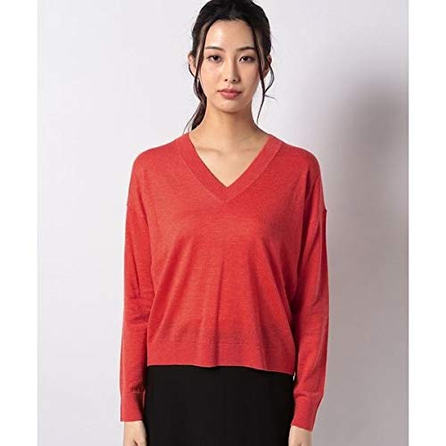 ベネトン レディース（UNITED COLORS OF BENETTON） ウールリヨセルVネック前後差ニット・セーター【オレンジJ/S】