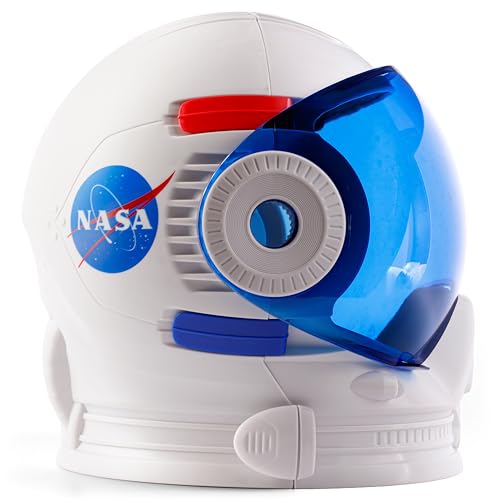 NASA Astronaut Helmet Halloween Costume Accessory for Kids – Wearable Space Helmet with Foam Padding, Sticker Sheet & Learning Guide, Easy Assembly, Great for Dress Up and Imaginative Play