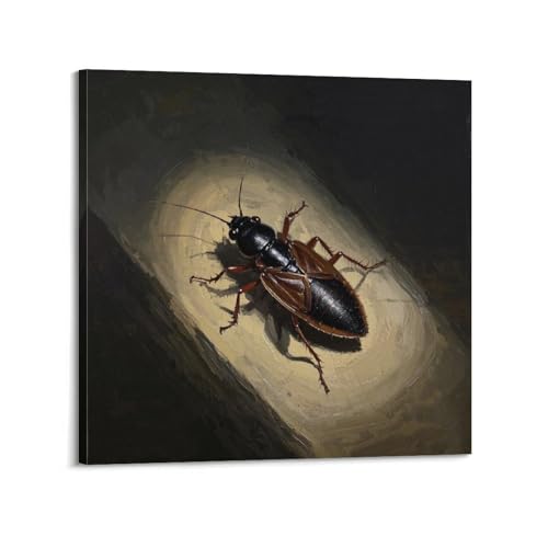 Poster cafards sur toile 50x50 cm avec cadre pour décoration murale moderne