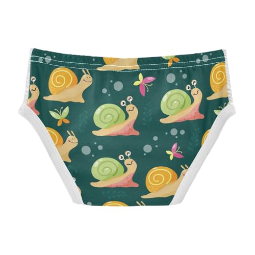 Wusikd Colourful Cute Snails Boys' Underwear Cotton Butterfies Boys Briefs Soft Toddler Underwear 3T2