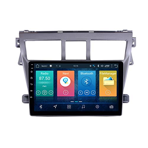 9" Autoradio GPS Autoradio Navigation unterstützt Bluetooth Bildschirm Spiegelung Lenkradsteuerung HD für Toyota Vios Yaris 2008-2013,8 cores