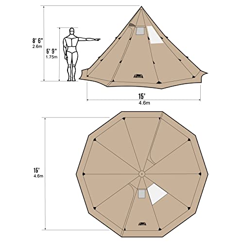 Preself Tipi Hot Tent T3 XL